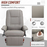 HOMCOM Reclining Swivel Chair, with Footrest - Grey