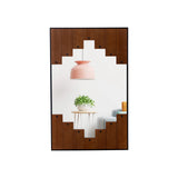 37.5" x 26.5" Decorative Rectangle Wall Mirror with Piano Key-Shaped Frame-Black