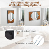 37.5" x 26.5" Decorative Rectangle Wall Mirror with Piano Key-Shaped Frame-Black