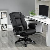 Vinsetto Faux Leather Executive Office Chair, with Contrast Piping - Black/White
