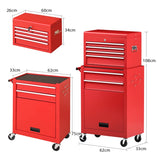 6-Drawer Rolling Lockable Tool Chest for Garage &amp; Factory &amp; Workshop -Red