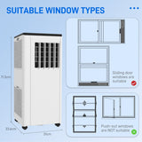 HOMCOM 9,000 BTU App-Controlled Mobile Air Conditioner, 20m2 Radius - White