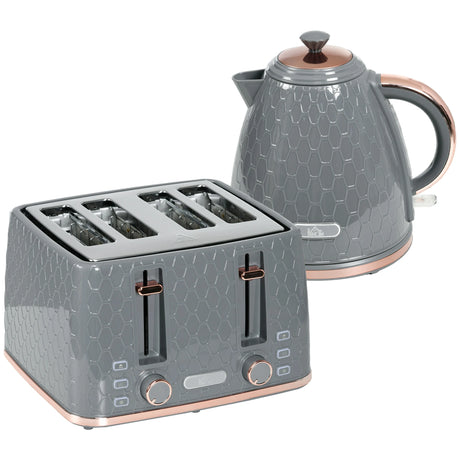 HOMCOM 3kW Rapid Boil Honeycomb Kettle - Grey