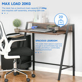 HOMCOM Writing Desk Computer Table Home Office PC Laptop Workstation Storage Shelf 84L x 45W cm Rustic Brown
