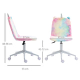 Vinsetto Fluffy Unicorn Office Chair with Mid-Back and Swivel Wheel, Cute Desk Chair, Rainbow Multi-Colored