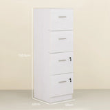 HOMCOM Four-Drawer Lockable Filing Cabinet - White Wood Effect