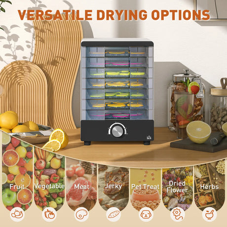 HOMCOM Seven Tray, 40-70C Food Dehydrator - White