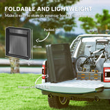 Outsunny 3 ft Folding Camping Table w/ Adjustable Heights, Portable Lightweight Outdoor Folding Picnic Table with Metal Mesh Desktop & Aluminium Legs for Picnic, Garden, Party, Black