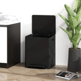 HOMCOM 50L Dual Compartment Stainless Steel Bin, with Deodoriser Holders - Black