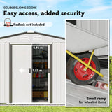 Outsunny Metal Bike Shed, Mobility Scooter Shed House with Foundation Kit, Ventilation, Doors, 9 x 6FT, Silver