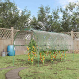 Outsunny Tunnel Tomato Greenhouse with 4 Hoops and Top Tap, Pointed Bottom and Guy Ropes, Clear