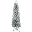 HOMCOM 6ft Artificial Snowy Pencil Christmas Tree - White