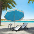 Outsunny 1.7 m Beach Umbrella with Sand Anchor, 30 Tilting Fringed Beach Garden Parasol with Adjustable Height, Grey