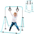 HOMCOM Adjustable Height, Foldable Kids Gymnastics Bar w/ Non-Slip Mats, for 3+ Years, Green
