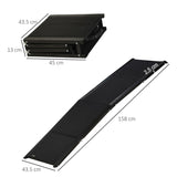 PawHut Folding Dog Ramp for Car, Portable Pet Ramp, with Non-Slip Surface, Aluminium Alloy Frame, for XL Dogs