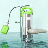 Outsunny 1100W Submersible Water Pump for Dirty/Clean Water, 18500L/H Electric Sump Pump with Float Switch, Drain Water from Garden Pond, Hot Tub, Ditches, Portable and Lightweight, Green