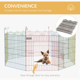 PawHut Pet Playpen Crate, with Eight Panels, Door, for Indoors and Outdoors, 60H x 156cm