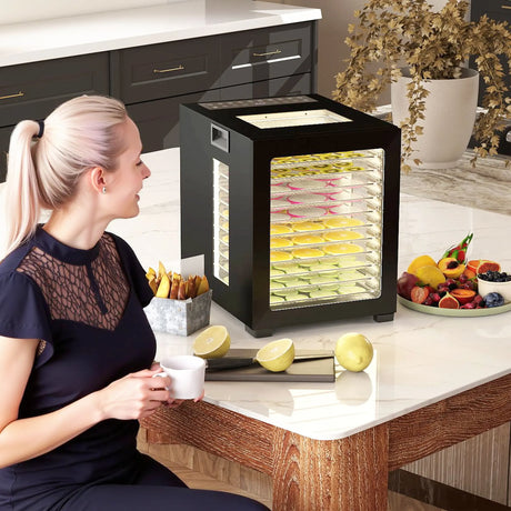 HOMCOM 12-Tray 40-70 Food Dehydrator - Black