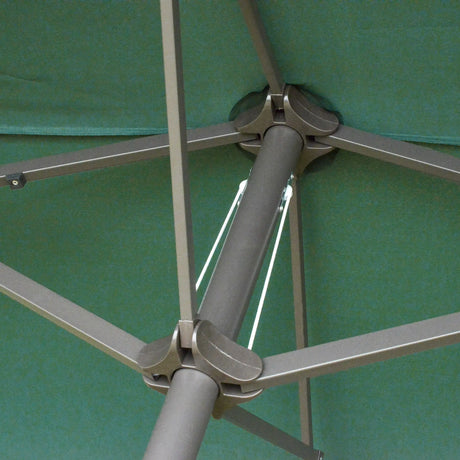 Outsunny 4.6M Sun Umbrella Canopy Double-sided Crank Sun Shade w/ Cross Base Dark Green