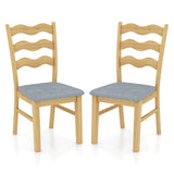 Dining Chair Set of 2 with Padded Seat for Dining Room Living Room Home-Natural