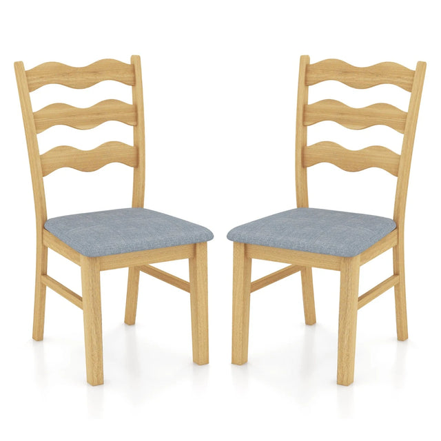 Dining Chair Set of 2 with Padded Seat for Dining Room Living Room Home-Natural