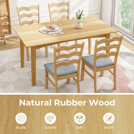 Dining Chair Set of 2 with Padded Seat for Dining Room Living Room Home-Natural