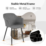 Set of 2 Dining Chairs with Ergonomic Backrest Design-Gray