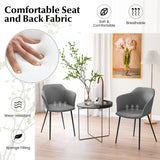 Set of 2 Dining Chairs with Ergonomic Backrest Design-Gray