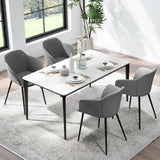 Set of 2 Dining Chairs with Ergonomic Backrest Design-Gray