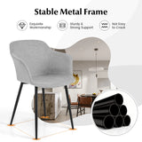 Set of 2 Upholstered Dining Chair with Ergonomic Backrest Design-Off White