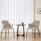Dining Chairs Set of 2 Upholstered Accent Chairs with Curved Backrest-Beige