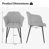 Set of 2 Upholstered Dining Chair with Ergonomic Backrest Design-Off White