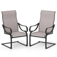 Set of 2 patio chairs with high backrest &amp; mesh seat rocking chairs