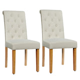 Set of 2 Tufted Dining Chair-Beige