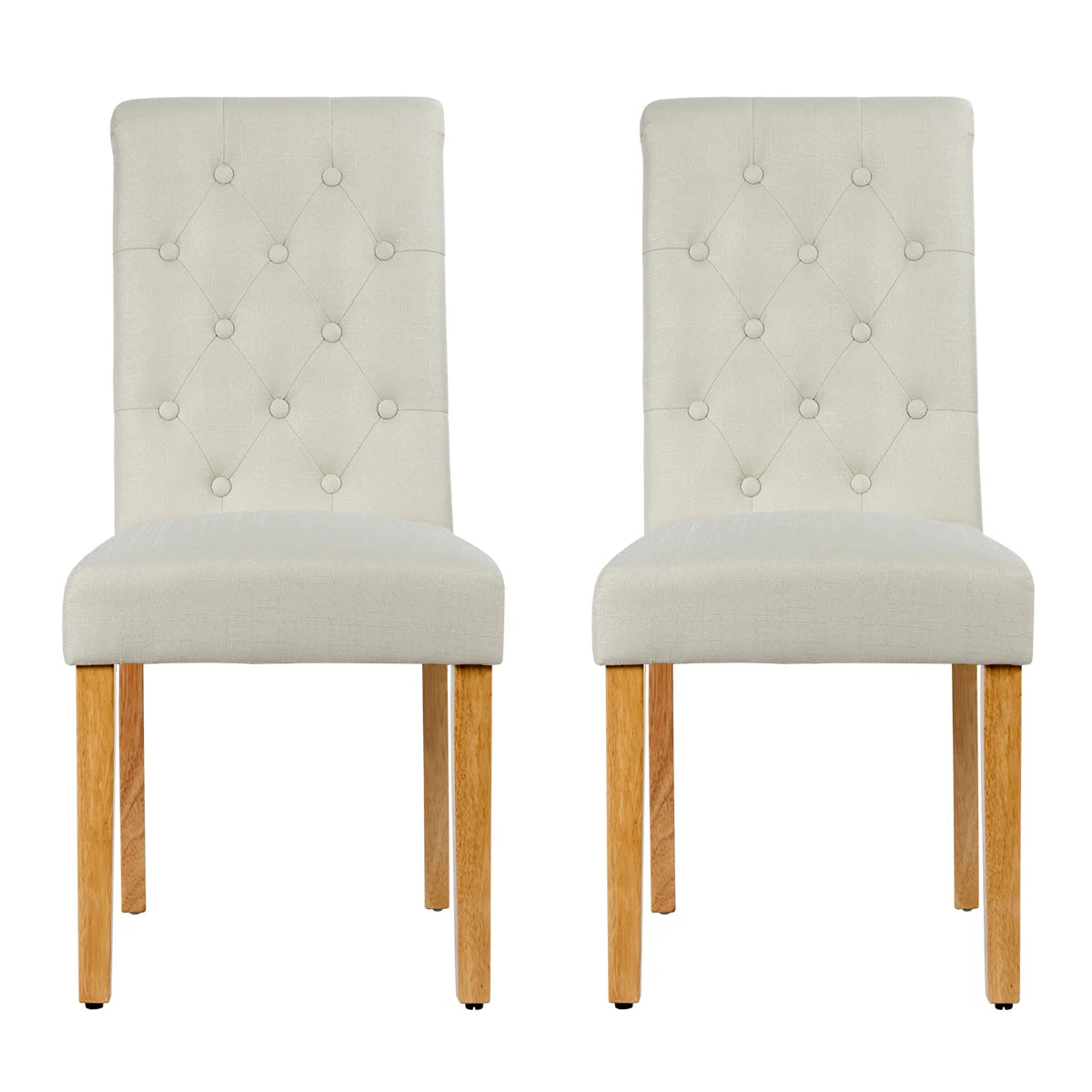 Set of 2 Tufted Dining Chair-Beige