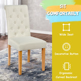 Set of 2 Tufted Dining Chair-Beige