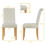 Set of 2 Tufted Dining Chair-Beige