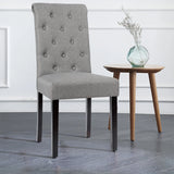 Set of 2 Tufted Dining Chair-Gray