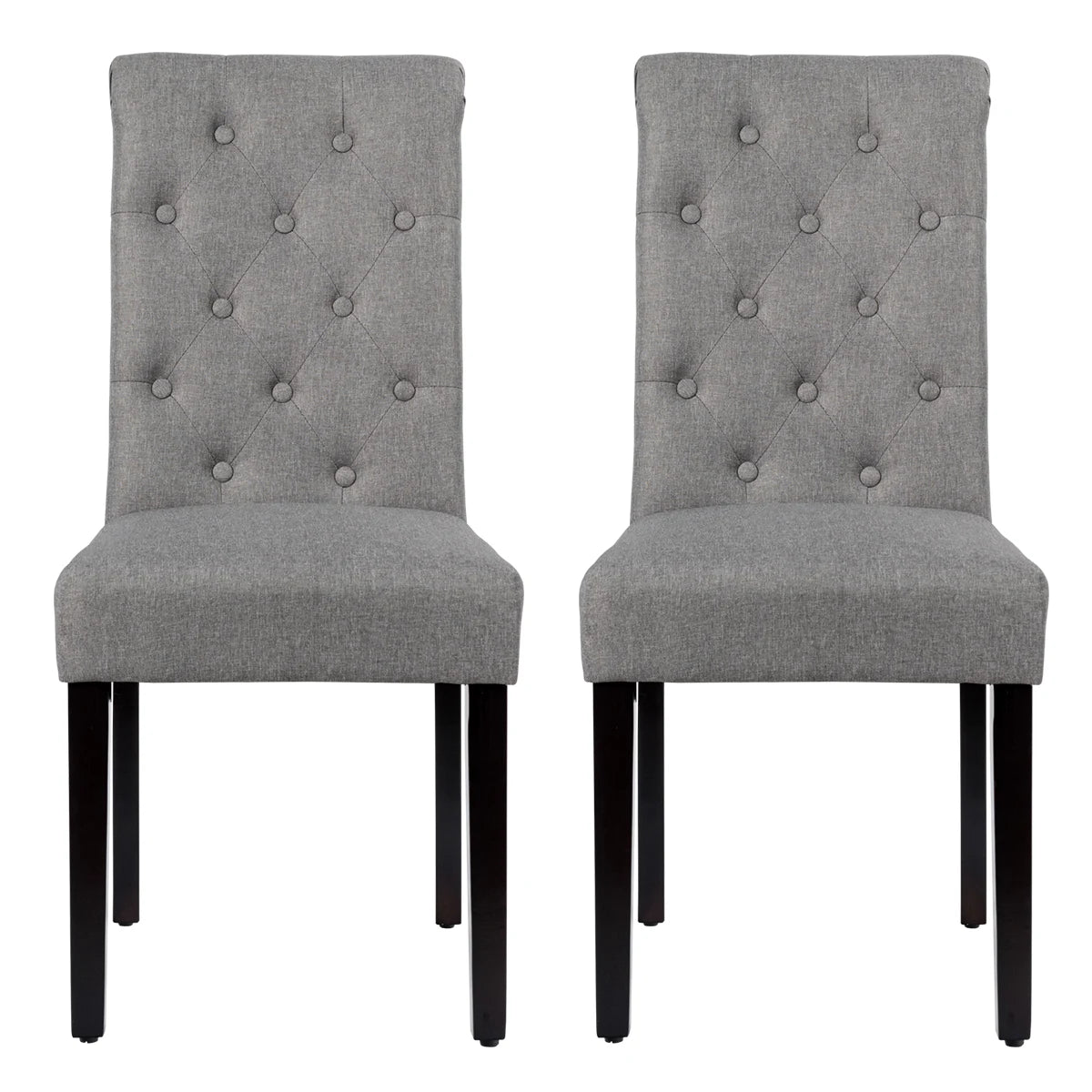Set of 2 Tufted Dining Chair-Gray