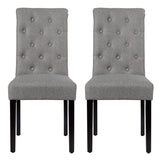Set of 2 Tufted Dining Chair-Gray