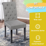 Set of 2 Tufted Dining Chair-Gray