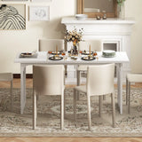 Dining Table for 6-8 People with Heavy Duty Metal Legs-White