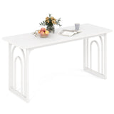 Dining Table for 6-8 People with Heavy Duty Metal Legs-White