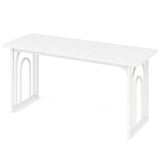 Dining Table for 6-8 People with Heavy Duty Metal Legs-White