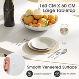 Dining Table for 6-8 People with Heavy Duty Metal Legs-White