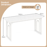Dining Table for 6-8 People with Heavy Duty Metal Legs-White