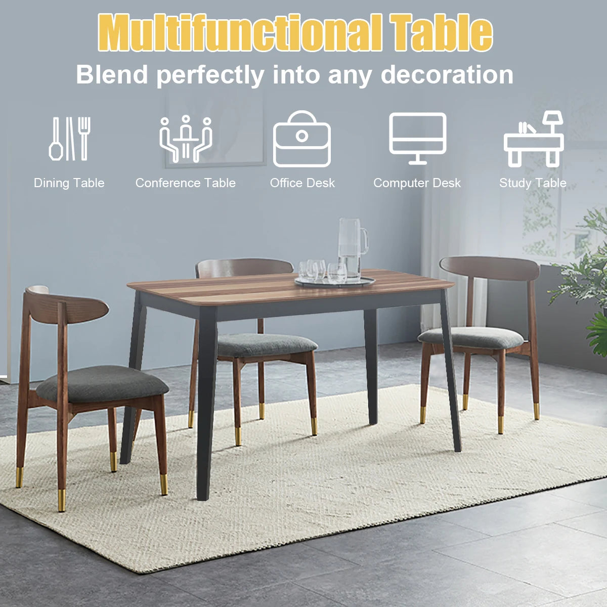 Dining Table with Spacious Desktop
