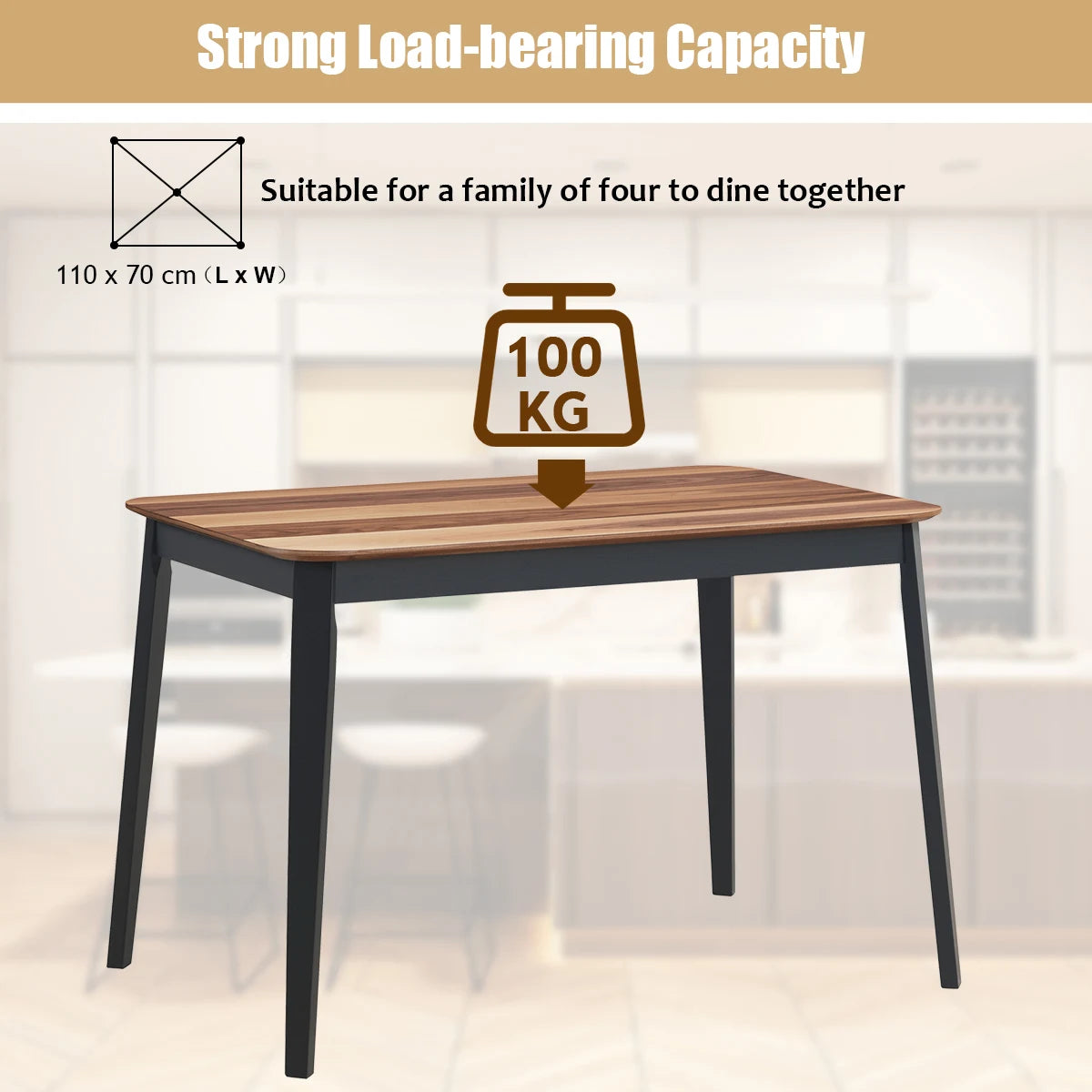 Dining Table with Spacious Desktop