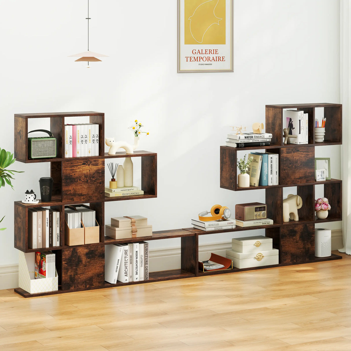 5-Tier Display and Storage Bookshelf for Home and Office-Rustic Brown