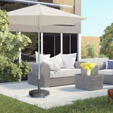 Outsunny 23.5kg Resin Garden Parasol Base with Wheels and Retractable Handles, Round Outdoor Market Umbrella Stand Weight for Poles of 38mm to 48mm, Black